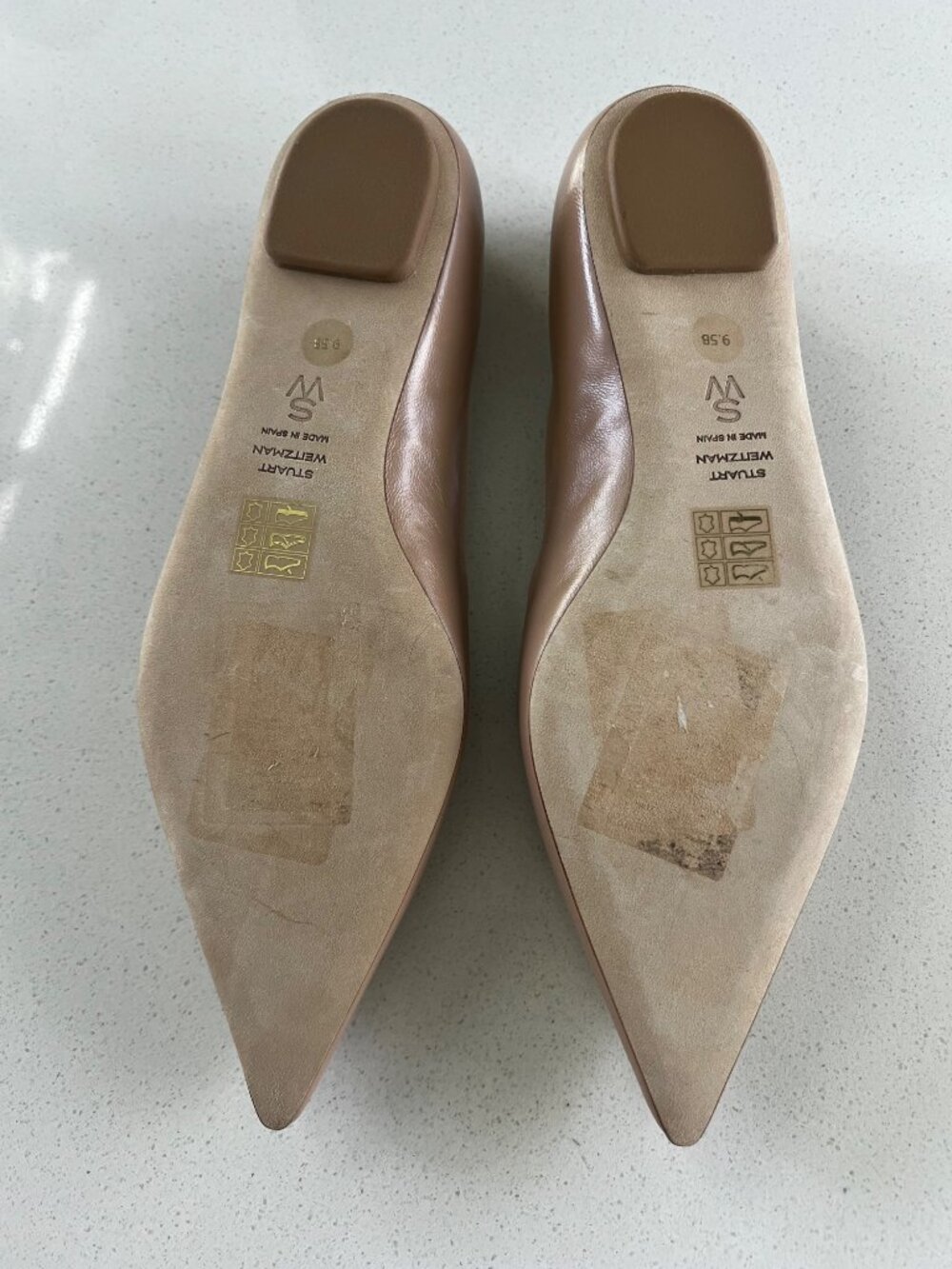 STUART WEITZMAN Emilia beige Leather Mary Jane Ballet Flats SIZE 9.5 - Picture 6 of 7
